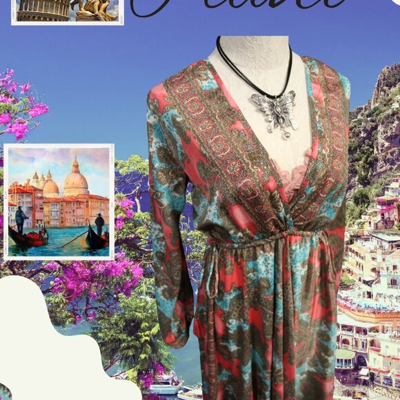 Bohemian Paisley Long Dress - Picture 5 of 6